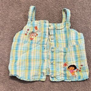 Vintage (2002) Dora the Explorer Plaid Sleeveless Top